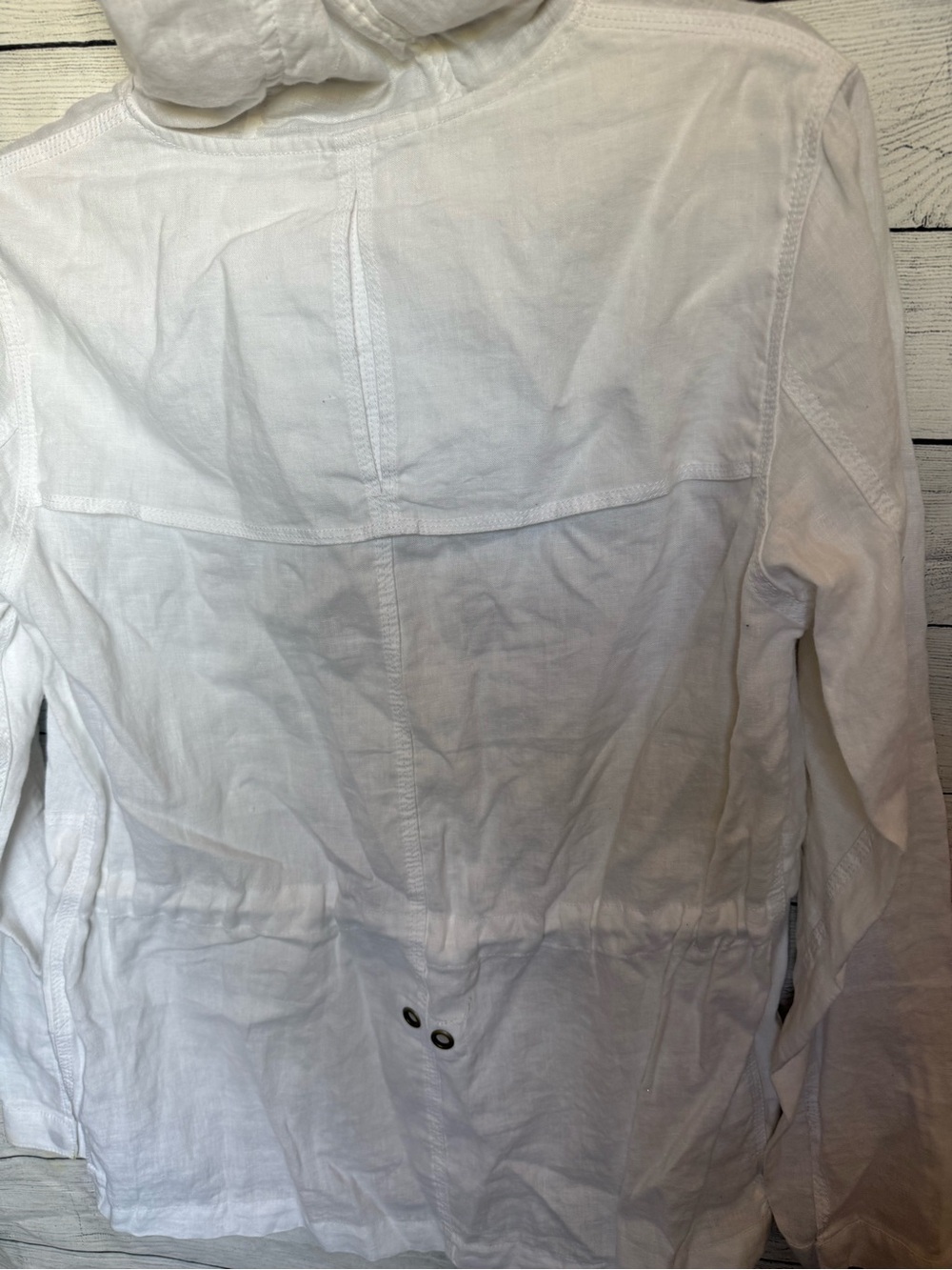 Tommy Bahama Relax White 100% Linen Hooded Utility Jacket Size Small - Picture 4 of 15